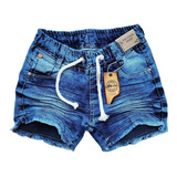 Shorts Jeans Feminino Juvenil Com Lycra