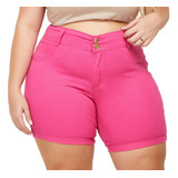 Shorts Jeans Plus Size Verão Elastano