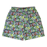 Shorts Juvenil Proteção Uv Ondas De Surf Com Bolso Colorido