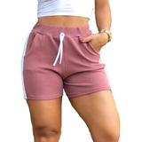 Shorts Malha Kit C/3 Peças Feminino