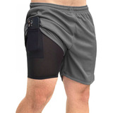 Shorts Masculino 2 Em 1 Fitness Bermuda Para Treino