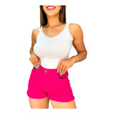Shorts Pink Barra Desfiada Feminino