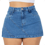 Shorts Saia Jeans Plus Size Com Detalhes E Lycra