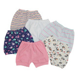 Shorts Tapa Fralda Sortido Menina Kit 4 Peças