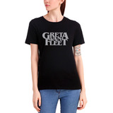 Show Greta Van Fleet Banda Hard Rock Logo Camiseta Babylook 