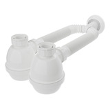 Sifão Extensível Universal Com Copo Duplo Blukit Branco