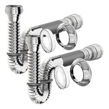Sifão Extensivo Universal C/ Canopla Cromado Blukit Kit 2