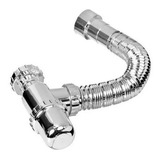 Sifão Sanfonado Universal Abs Cromado C/ Copo Pia - Banheiro
