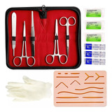 Simulador Avançado Kit Sutura Treino Pele Silicone + Estojo