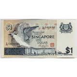 Singapura: Bela Cédula 1 Dollar 1976 - Fauna Q/ Soberba