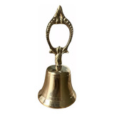 Sino Sineta De Mão Em Bronze Papai Noel Natal Dourado