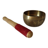 Sino Tibetano Orin Bowl Cumbuca Tigela Metal Dourado M