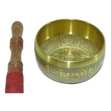 Sino Tibetano Orin Bowl Cumbuca Tigela Metal Dourado P1