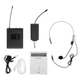 Sistema De Microfone De Lapela Uhf Wireless Lavalier, Fone D