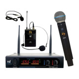 Sistema De Microfone Sem Fio Duplo Tsi-1200 Cli Uhf - Tsi