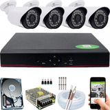 Sistema De Vigilância Residencial Via App Dvr + 4 Cameras Hd