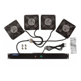 Sistema Kit Ventilação Rack 19'' - 4 Coolers Ventiladores