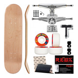 Skate Bowl Maple 8.5 Liso Bbs Canadense Truck Intruder 149mm Hi Vazado + Roda Moska 58mm Rolamento Redbones Lixa Jessup