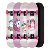Skate Feminino De Unicórnio Infantil Montado Completo