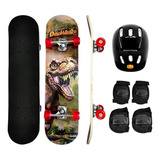 Skate Infantil + Acessórios Segurança E Proteção - Dm Toys 