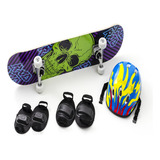 Skate Infantil + Acessórios Segurança E Proteção Com 5 Itens