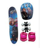 Skate Infantil Frozen C/ Kit De Segurança 