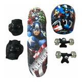 Skate Infantil Vingadores C/ Kit Proteção - Á Pronta Entrega