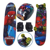 Skate + Kit Segurança Homem Aranha + Bolsa Para Transporte