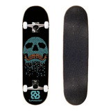 Skate Montado Completo Atrio Bob Burnquist 8.0 Caveira Azul