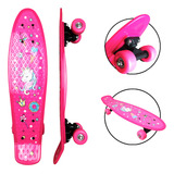 Skate Penny Mini Cruiser Desenho Skate Infantil - Rosa