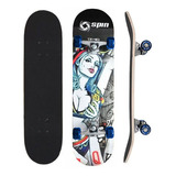 Skate Street Spin Maple Abec 9 Garota Spin Cor Das Rodas Azul Escuro