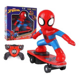 Skatista Elétrico Spider-man Controle Remoto Luz Som Skate