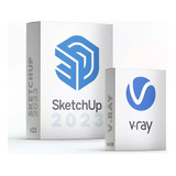 Sketchup Pro 2023& Vv-ray 6 Blocos + Texturas