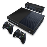 Skin Para Xbox One Fat Adesivo - Fibra De Carbono Preto