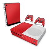 Skin Para Xbox One S Slim Adesivo - Fibra Carbono Vermelho