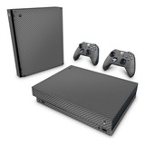 Skin Para Xbox One X Adesivo - Fibra De Carbono Cinza