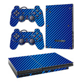 Skin Ps2 Slim R1 Compatível Playstation 2 Fibra Azul