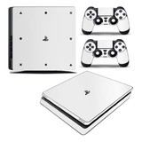 Skin Ps4 Slim Adesivo Película Playstation 4 Brilho Branco