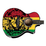 Skin Reggae Leao Jamaica Adesivo Guitarra Baixo Violao