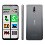 Smartphone Celular Nokia Idoso 4g 64gb Botão Sos Tela Grande