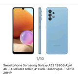 Smartphone Samsung Galaxy A32 4g 128 Gb Azul Tela 6.4 