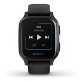 Smartwatch Garmin Venu Venu Sq - Music Edition 1.3 Caixa 40mm De Polímero Reforçado Com Fibra Black, Pulseira Black De Silicone E O Arco Slate De Alumínio Anodizado