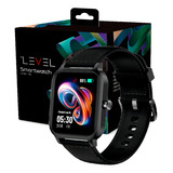 Smartwatch Relógio Inteligente Tela 1.83- Couro -level- Caixa Preto Pulseira Preto Desenho Da Pulseira Liso