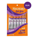 Snack Líquido Gatos Cat Stix Sabor Frango 15g 6un Finotrato