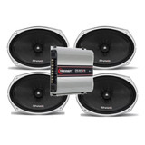 Snake 04 Alto Falante 6x9 220w Rms + Amplificador Taramps