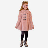 Sobretudo Elegante Casaco Peludo Forrado Menina Moda Inverno