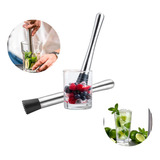 Socador Para Caipirinha E Drinks Com Cabo De Aço Inox 20cm Cor Prateado