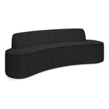 Sofá 2 Lugares Sala Estar Living 150cm Koane Bouclê Preto