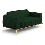 Sofá 3 Lugares Molino 210cm Veludo Verde Musgo C303 Cor Verde-musgo Desenho Do Tecido Liso