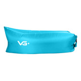 Sofá Air Bag Puff Inflável Para Camping Vg+ Azul Claro Cor Azul-claro